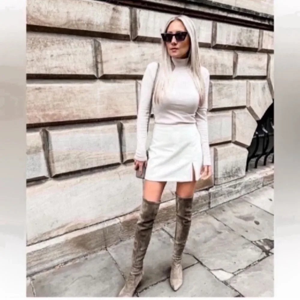 NEW CARINA' TAUPE OVER THE KNEE SUEDE LEATHER BOOTS Size 6